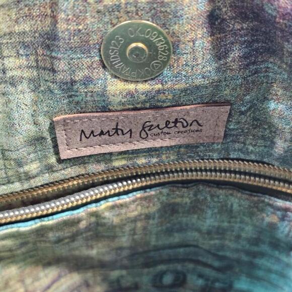 Nautipup Midge Glam Handbag Green And Gold Metallic Flake Cork From Portugal - Picture 8 of 11